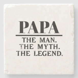 Papaw The Man Myth Legend Fathers Day Stone Coaster