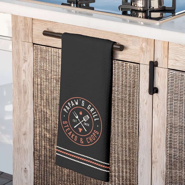 Papaw's Grill Personalised Year Established Tea Towel (Creator Uploaded)