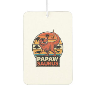 Papawsaurus Retro Dinosaur Sunset Vector Design_1 Car Air Freshener