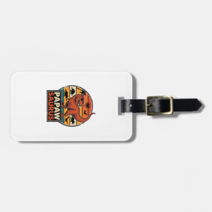 Papawsaurus Retro Dinosaur Sunset Vector Design_1 Luggage Tag