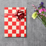Papaya and Red Chequered Chequerboard Vintage Wrapping Paper<br><div class="desc">Papaya and Red Chequered Chequerboard Vintage Wrapping Paper</div>