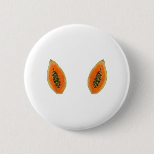 Papaya Cottagecore Fruits Watercolor Papaya 6 Cm Round Badge