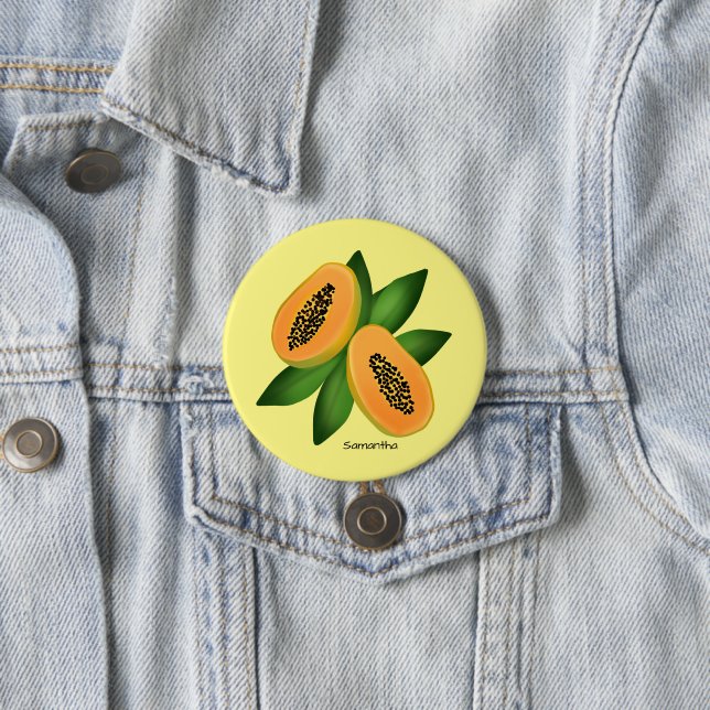 Papaya Fruit 7.5 Cm Round Badge (In Situ)