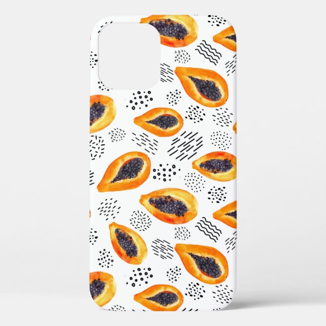Papaya fruit: abstract watercolor pattern. Case-Mate iPhone case (Back)
