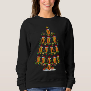Papaya Fruit Lights Xmas Santa Papaya Christmas Sweatshirt