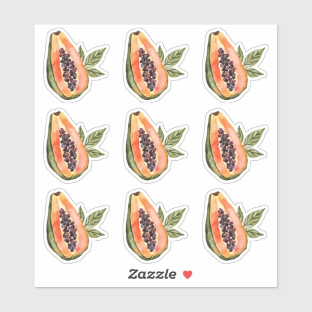Papaya Fruit Watercolor (Sheet)