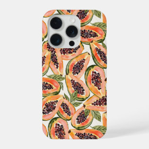 Papaya Fruit Watercolor iPhone 15 Pro Case
