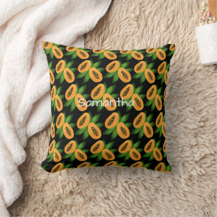 Papaya Fruit Wrapping Paper Cushion