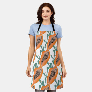 Papaya Hand  Tropical Fruit   Pattern  Apron