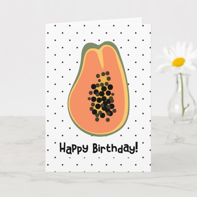 Papaya Happy Birthday Card (Small Plant)