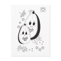 Papaya Love Colouring Postcard