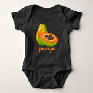 Papaya Lover Vegan Summer Fruit Baby Bodysuit
