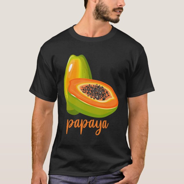 Papaya Lover Vegan Summer Fruit T-Shirt (Front)