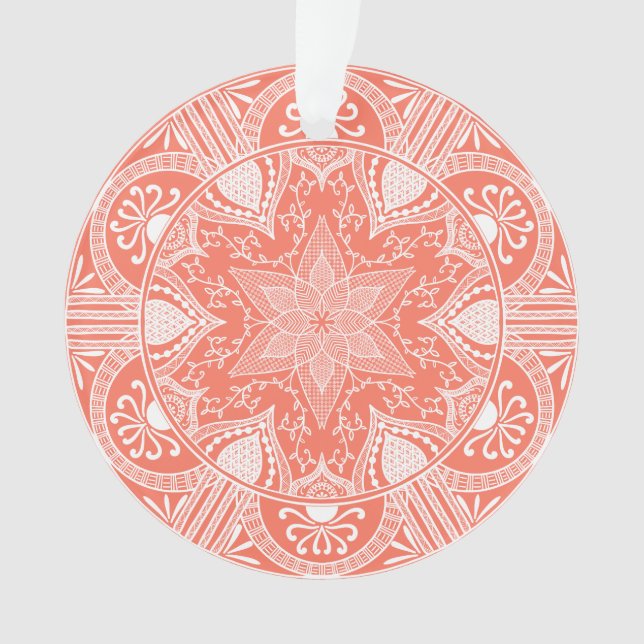 Papaya Mandala Ornament (Front)