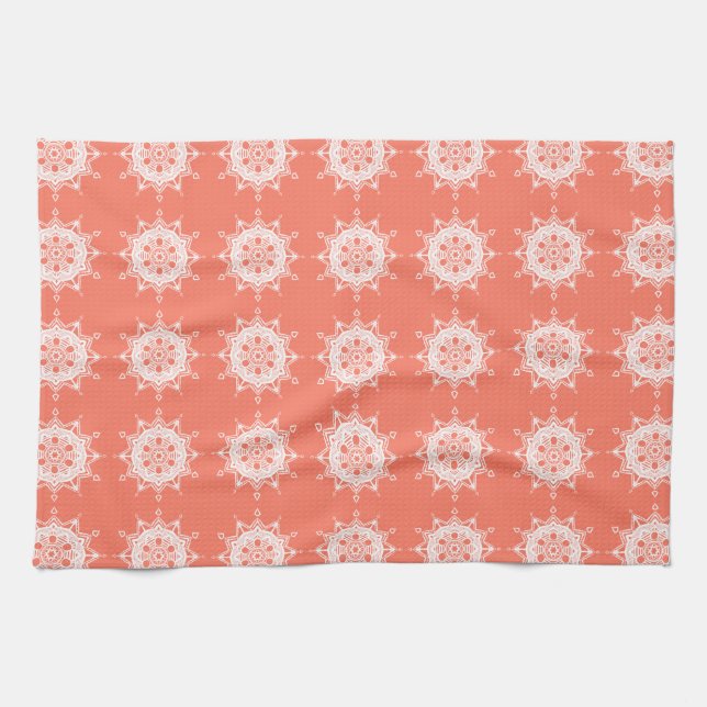 Papaya Mandala Tea Towel (Horizontal)