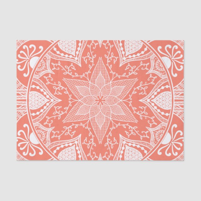 Papaya Mandala Tissue Paper (Front)