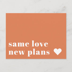 Papaya Modern Wedding Postponement Announcement Postcard