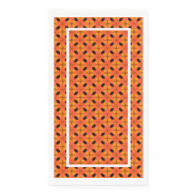 Papaya Orange and Black Tropical Pattern