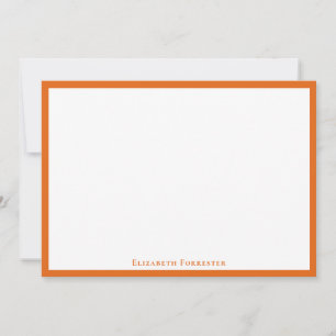 Papaya Orange Simple Minimalist Border Note Card