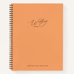 Papaya Orange Wedding Plans Notebook