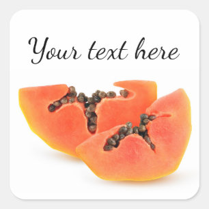 Papaya pieces square sticker
