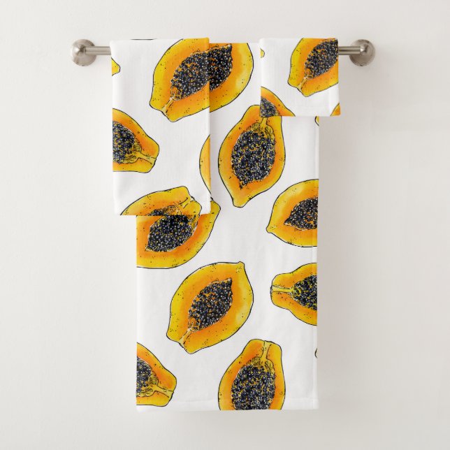Papaya slices bath towel set (Insitu)