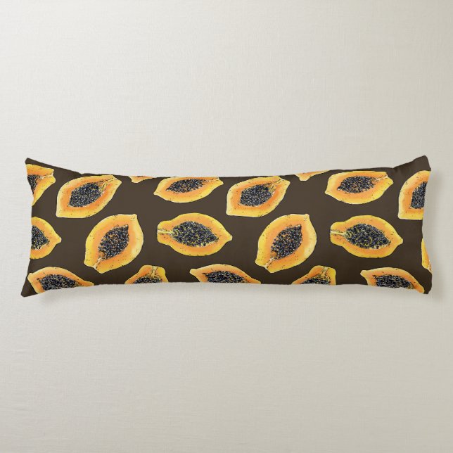 Papaya slices on dark brown body cushion (Front)