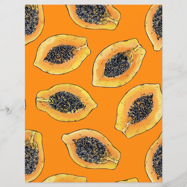 Papaya slices on orange (Front)