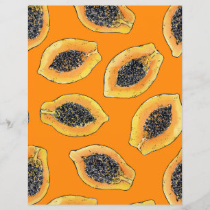 Papaya slices on orange