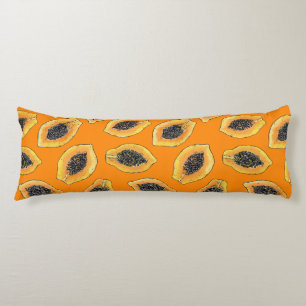 Papaya slices on orange body cushion