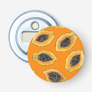 Papaya slices on orange bottle opener