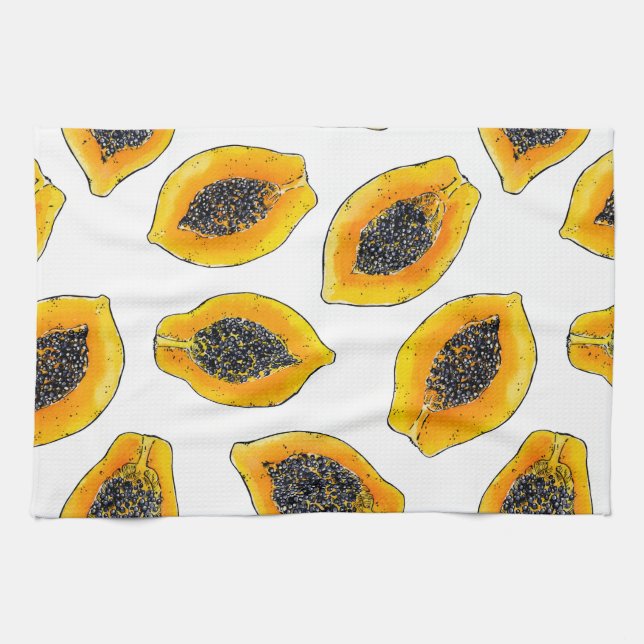 Papaya slices tea towel (Horizontal)