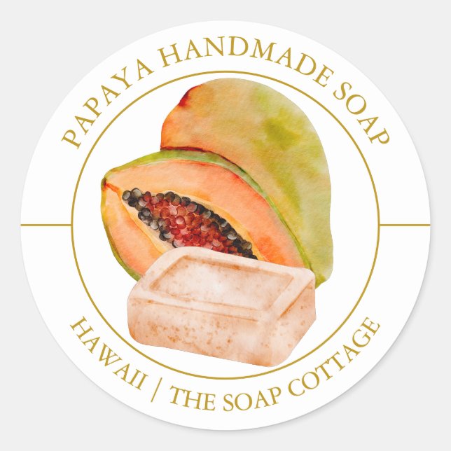 Papaya Soap label (Front)