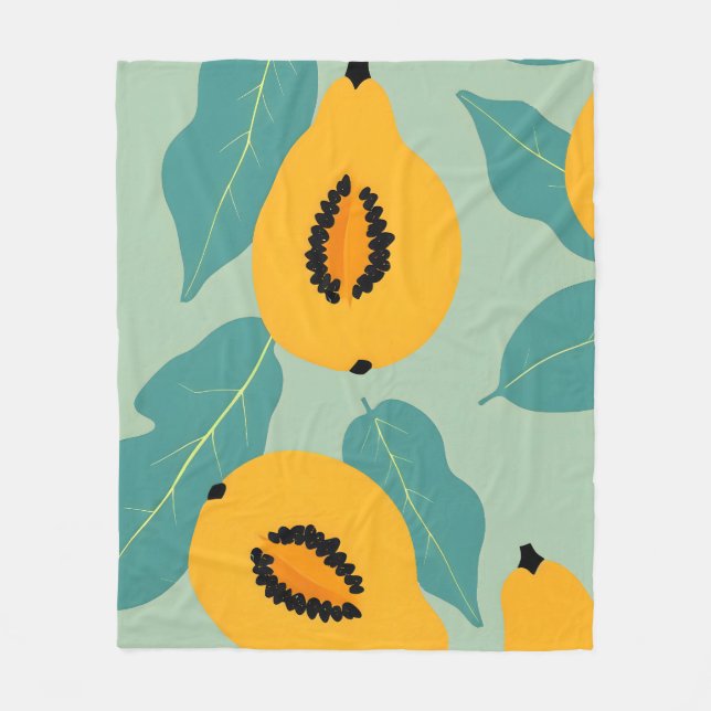 Papaya Study Fleece Blanket (Front)