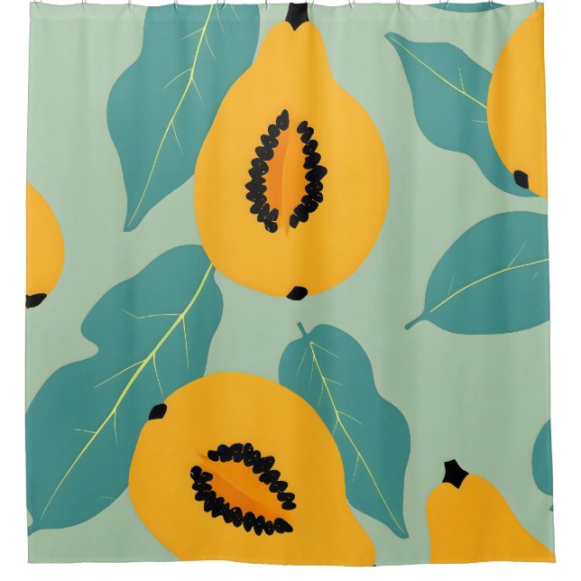 Papaya Study Shower Curtain (Front)