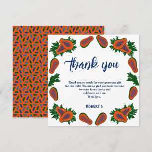 Papaya Sweet Fruit Fresh Summer Thank you card