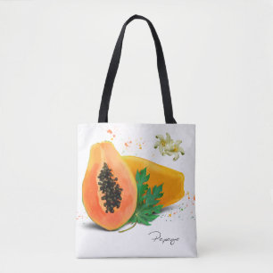 Papaya. Watercolor painting	 Tote Bag