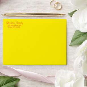 Papaya Yellow & Sunset Pink Wedding Customisable Envelope
