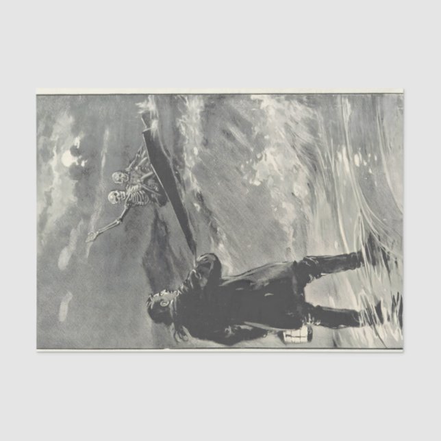 Papel De Seda 2 esqueletos en sus ataúdes Tissue Paper (Front)