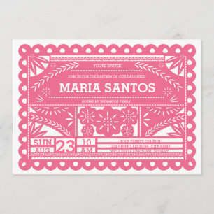 Papel Picado Baptism Invitation