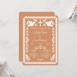 Papel Picado Baptism Mexican Party Invitation