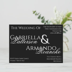 Papel Picado Black & White Wedding Invitation
