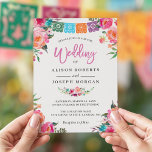 Papel Picado Bloom Flowers Mexican Style Wedding Invitation<br><div class="desc">Create your perfect invitation with this pre-designed templates, you can easily personalise it to be uniquely yours. For further customisation, please click the "customise further" link and use our easy-to-use design tool to modify this template. If you prefer Thicker papers / Matte Finish, you may consider to choose the Matte...</div>