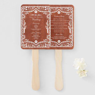 Papel Picado Boda Mexican Terracotta Wedding  Hand Fan