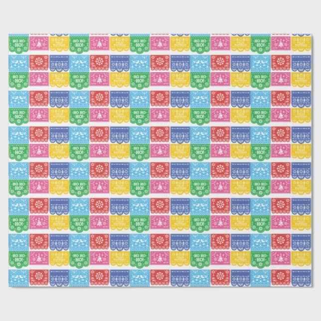 Papel Picado Christmas Wrapping Paper (Flat)