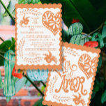 Papel Picado Citrus Orange Fiesta Wedding Banner Invitation<br><div class="desc">Inspired by the wonderful Mexican fiesta banners of tissue paper that are hand cut in delightful folk art patterns, this invite set is meant to be mix and match bright colors. Perfect for a rustic western barn style, outdoor garden, country spring or summer wedding celebration under the trees. Change the...</div>