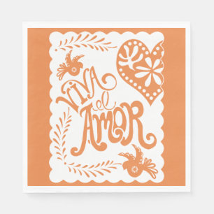 Papel Picado Citrus Orange Fiesta Wedding Banner Napkin