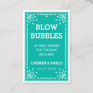 Papel Picado Colorful Mexican Wedding Send-Off Tag