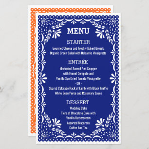 Papel Picado Colourful Mexican Wedding Menu