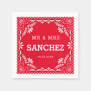 Papel Picado Colourful Mexican Wedding Paper Napkin